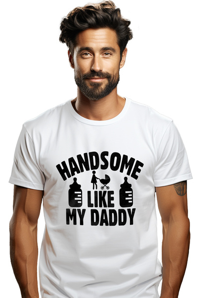 StoryGift Romania Tricou bărbătesc cu textul în engleză „handsome Like My Dad...