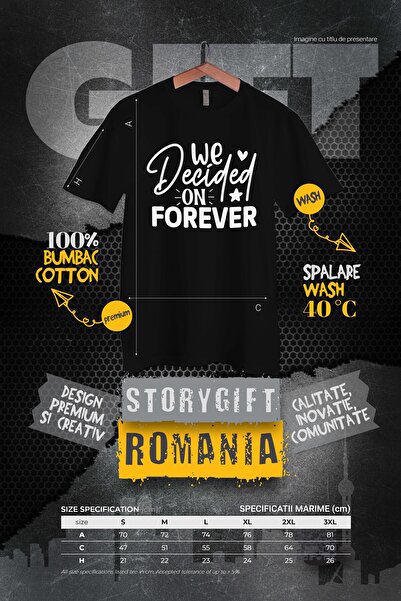 StoryGift Romania Men's T-shirt With The Text In English "we Decided On Forever" - We Decided On Forever Stg