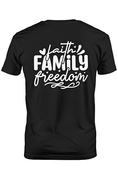 StoryGift Romania Tricou Barbati cu inimioare si textul in engleza "Faith, fa...