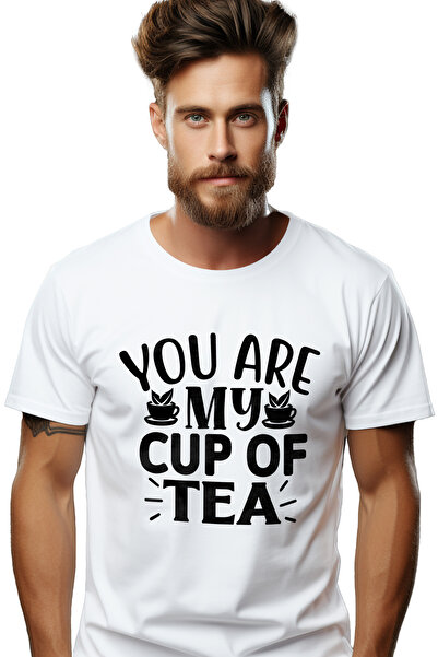 StoryGift Romania Tricou bărbătesc pentru îndrăgostiți cu mesajul „Ești ceașc...