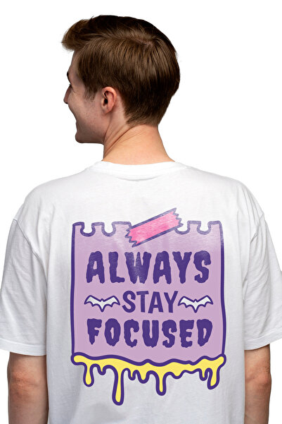 StoryGift Romania Tricou Barbati Always Stay Focused, Halloween, Cu Imprimeu ...