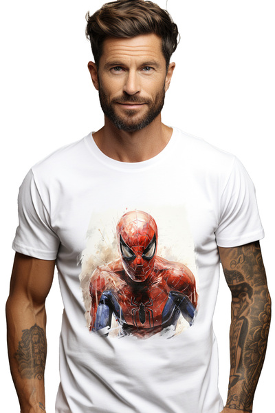 StoryGift Romania Tricou bărbătesc Spiderman, costum, stropi, ilustrație, Mar...
