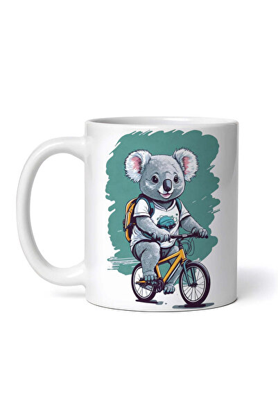 OEM Cană albă personalizată, Panda pe bicicletă, INOVATIX®. 330ml