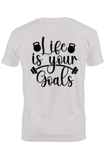 StoryGift Romania Tricou Barbati cu haltera si greutati cu mesajul "Life is y...