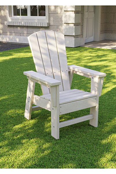 Garpim Beyaz Çocuk Adirondack Sandalye, Yıkanabilir Koltuk, Dış Mekan Çocuk Mobilya, Kreş, Anaokulu
