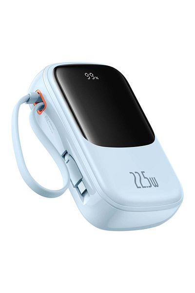 Baseus Baterie externă cu afișaj digital, tip 20000mAh, 20W, cu cablu USB-C, 3A, Q-C, pow Pro, albastră