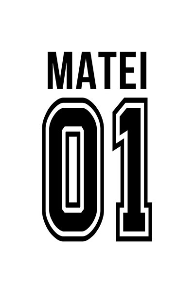 StoryGift Romania Sticker Eticheta 50CM Cu Textul Matei, si Numarul 01, Cel M...