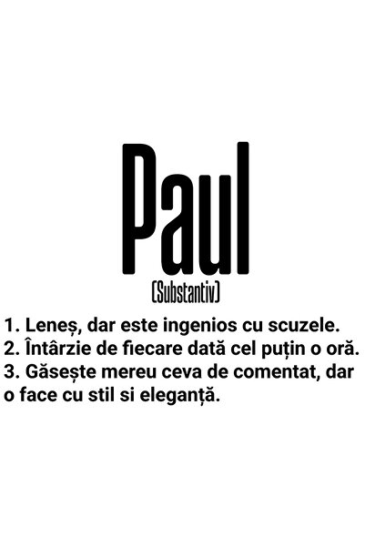 StoryGift Romania Sticker Eticheta 50CM Cu Numele Paul, Amuzant, Lenes, Haios...