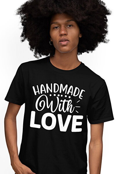 StoryGift Romania Tricou Barbati cu mesajul in engleza "Handmade with love" -...