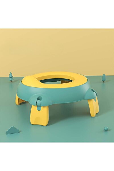 Flippy Portable Potty for Travel, PU Foam, Ages 1-6, 34x32x17 cm, Green/Yellow