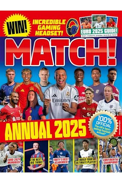 Macmillan مجلة Match Annual 2025، أفضل مجلة كرة قدم سنوية مبيعًا في المملكة المتحدة