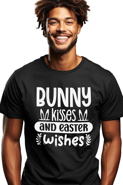 StoryGift Romania Tricou Barbati cu urechi de iepuras si mesajul "Pupici de iepure si dorinte de Paste" cu iSTG