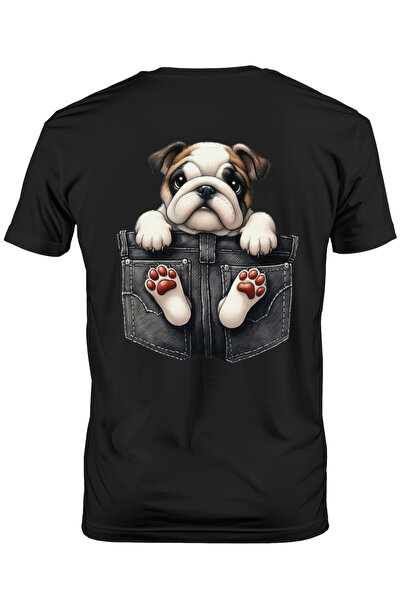 StoryGift Romania Tricou Barbati Cu Bulldog, Caine, Animal De Companie, Ilust...