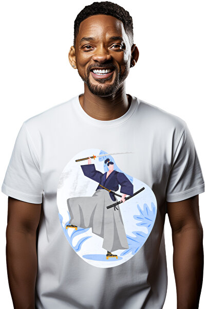 StoryGift Romania Tricou bărbătesc cu katana, sabie, asiatic, luptător, cu im...