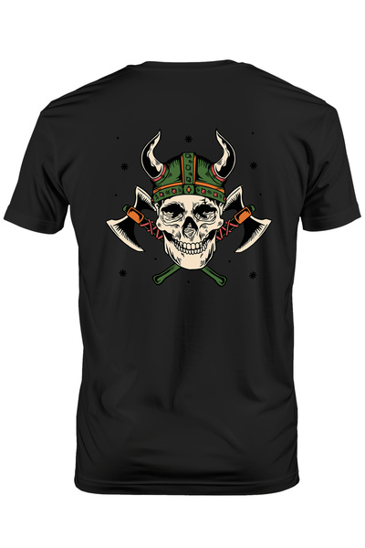 StoryGift Romania Tricou Barbati Cu Crani De Mort, Palarie Viking, Doua Topoa...