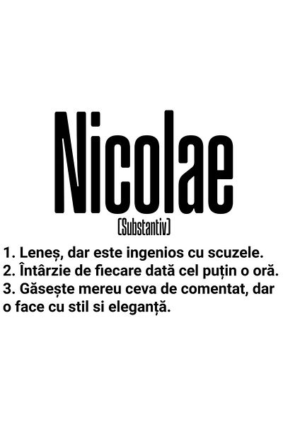 StoryGift Romania Sticker Eticheta 50CM Cu Numele Nicolae, Amuzant, Lenes, Haios, Funny, Personalizat, Cadou cu