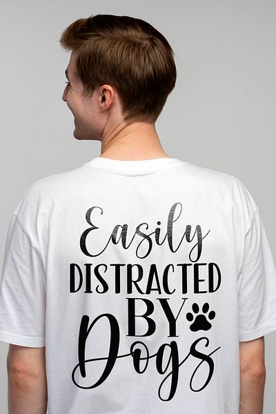 StoryGift Romania Men's T-shirt for those who are easily distracted by dogs with print on the back, 100% Bumb STG
