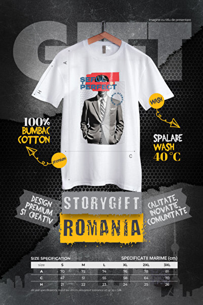 StoryGift Romania Men's T-Shirt Perfect Boss Man In Suit, Male Leader With Print On Face, 100% Cotton, Stg