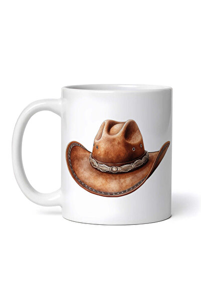 OEM Cană albă personalizată, pălărie de cowboy Merlin, INOVATIX®. 330ml