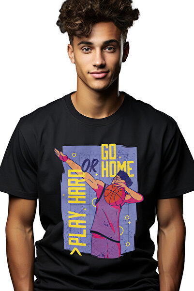 StoryGift Romania Tricou Barbati Cu Mesaj In Engleza Play Hard Or Go Home, Ba...