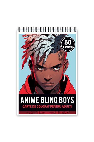 Legendary Gifts Adult Coloring Book, 50 Illustrations, Anime Bling Boys, 106 Pages, Format: A5