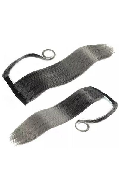 animis beauty Extensie de par Coada par Ombre GRI, dreapta, 57 cm, fibra sintetica cu aspect natural