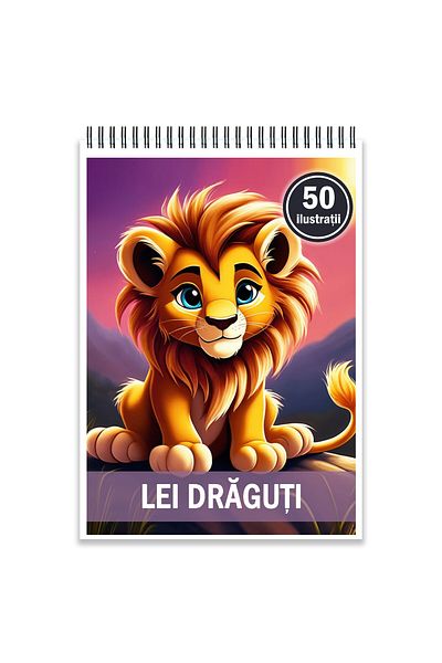 Legendary Gifts Coloring Book, 50 Illustrations, Cute Lions, 106 Pages, Format: A5