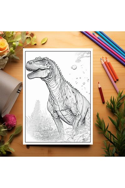 Legendary Gifts Coloring Book For Children And Adults, 50 Illustrations, Dinosaurs, 106 Pages, Format: A5