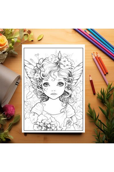 Legendary Gifts Coloring Book, 50 Illustrations, Fairy Children, 106 Pages, Format: A5