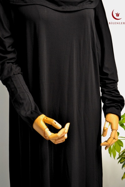 Bilenler Γυναικείο χτενισμένο βαμβακερό φόρεμα προσευχής με αυτοκαλυμμένο μαντήλι άνετο και ευρείας εφαρμογής – ένα κομμάτι