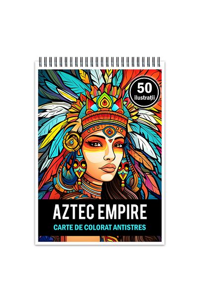 Legendary Gifts Anti-stress Coloring Book, 50 Illustrations, Aztec Empire, 106 Pages, Format: A5