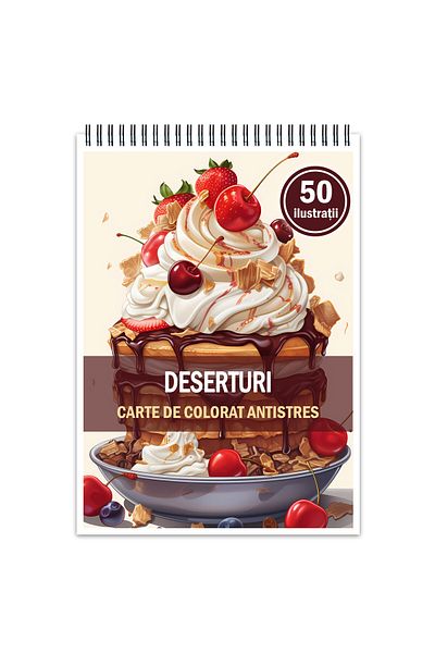 Legendary Gifts Anti-stress Coloring Book, 50 Illustrations Desserts, 106 Pages, Format: A5