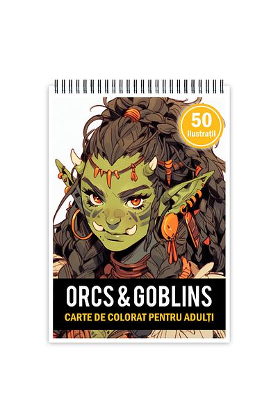 Legendary Gifts Adult Coloring Book, 50 Illustrations, Orcs And Goblins, 106 Pages, Format: A5