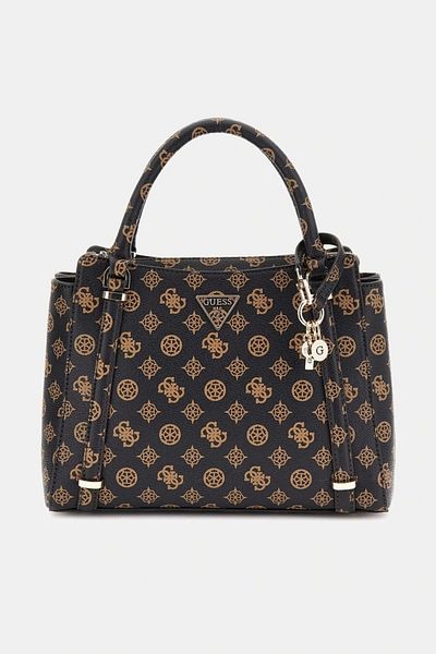Guess Eco Erıca 2 Comp Satchel Women's Brown Handbag Hwepg951006-Mlo