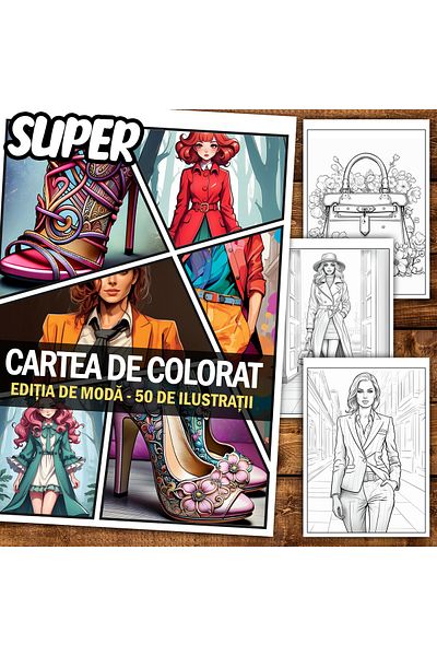 Legendary Gifts Super Coloring Book, 50 Illustrations - Fashion Edition, 106 Pages, Format: A5