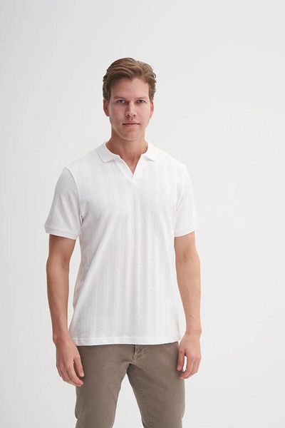 Cazador Μπλουζάκι Polo Neck Regular Fit Βαμβακερό με υφή