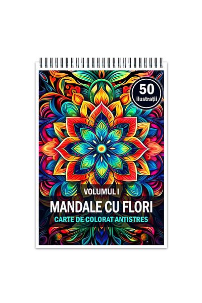 Legendary Gifts Anti-stress Coloring Book, 50 Illustrations Mandalas With Flowers - Volume I, 106 Pages, Format: A5
