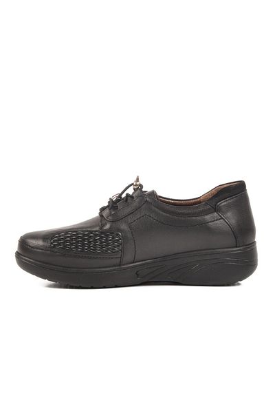 WALKWAY 42632 Z Black Genuine Leather Women's Casual Shoes