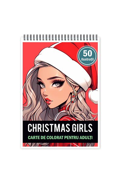 Legendary Gifts Anti-stress Coloring Book, 50 Illustrations, Anime Christmas Girls, 106 Pages, Format: A5