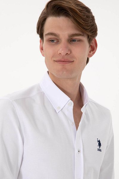 U.S. Polo Assn. Nova025y Λευκό Ανδρικό Πουκάμισο 2083841