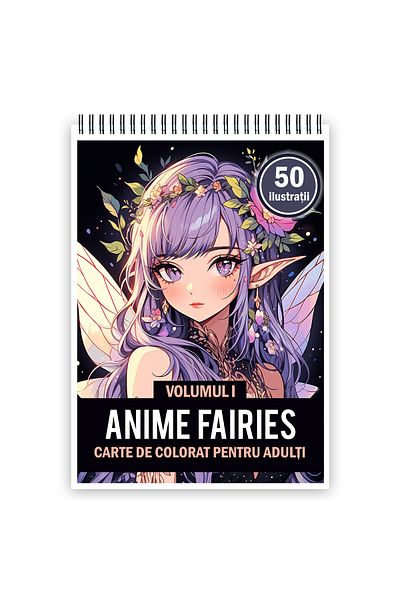 Legendary Gifts Adult Coloring Book, 50 Illustrations, Anime Fairies - Volume I, 106 Pages