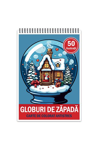 Legendary Gifts Anti-stress Coloring Book, 50 Illustrations, Snow Globes, 106 Pages, Format: A5