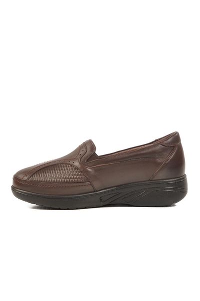 WALKWAY 42652 Z Brown Genuine Leather Women's Casual Shoes