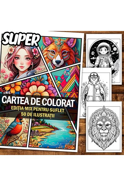 Legendary Gifts Super Coloring Book, 50 Illustrations - Mix For The Soul, 106 Pages, Format: A5