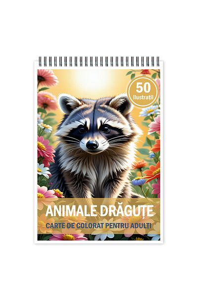 Legendary Gifts Anti-stress Coloring Book, 50 Illustrations, Cute Animals, 106 Pages, Format: A5