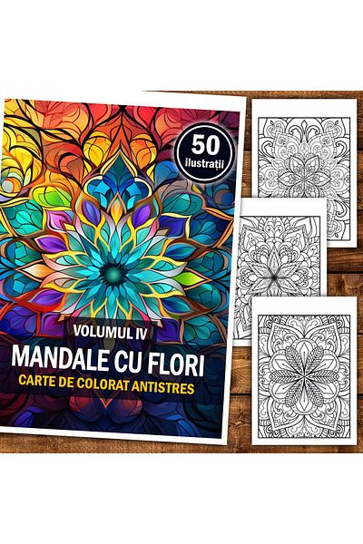 Legendary Gifts Anti-stress Coloring Book, 50 Illustrations Mandalas With Flowers - Volume Iv, 106 Pages, Format: A5