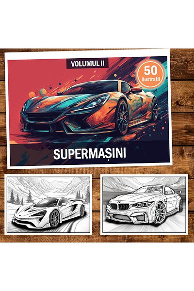 Legendary Gifts Coloring Book With 50 Illustrations, Supercars - Volume Ii, 106 Pages, Format: A5