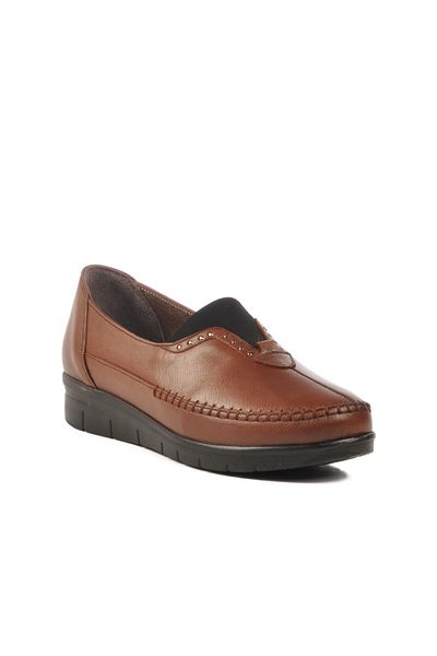 WALKWAY 42637 Z Tan Genuine Leather Women's Casual Shoes