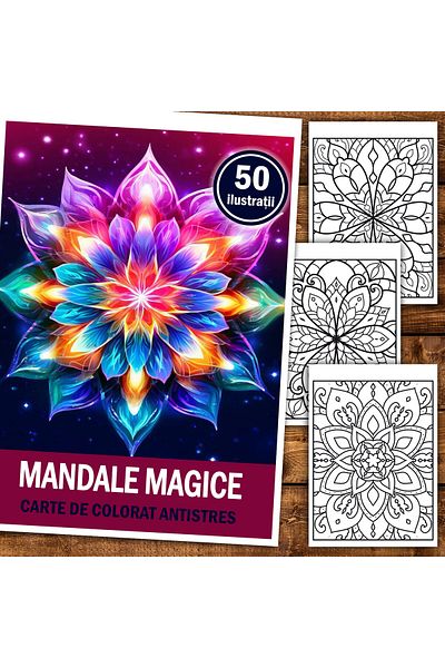 Legendary Gifts Anti-stress Coloring Book, 50 Magic Mandala Illustrations, Format: A5