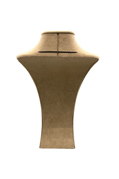 MeGass Dekor Suede Fabric Milk Coffee Color Length 27/12 cm Necklace Jewelry Display Manikin